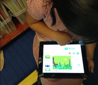Picture of the children learning Computing